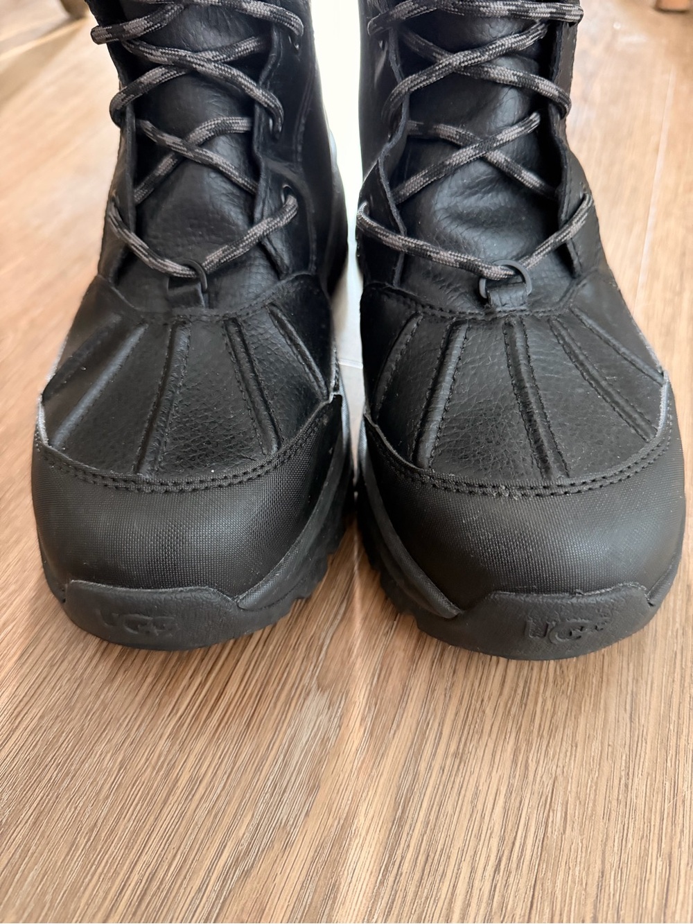 UGG Black Lace-Up Faux-Fur Winter Boots - Picture 2 of 5